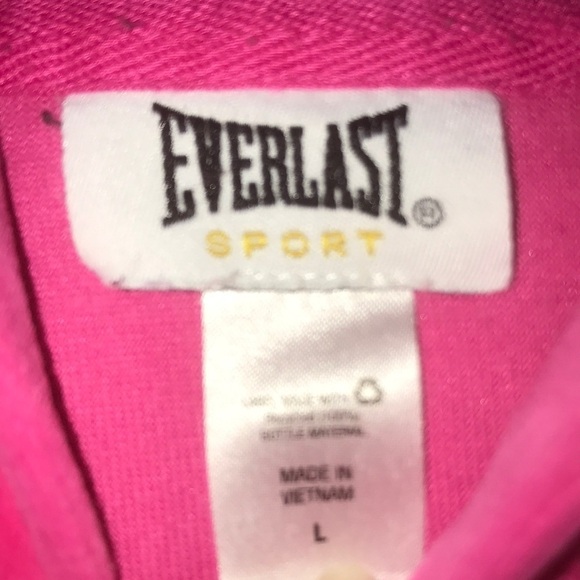 EVERLAST SPORT hot pink velour zip up hoodie bling trim at pockets size L - Picture 4 of 10